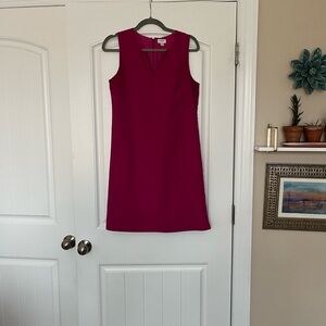 J. Crew Sweet Magenta Split Neck Mini Dress Size 4